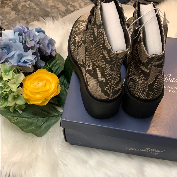 New! Brie Snakeskin Lace Up & Zipper Boots - Picture 4 of 5